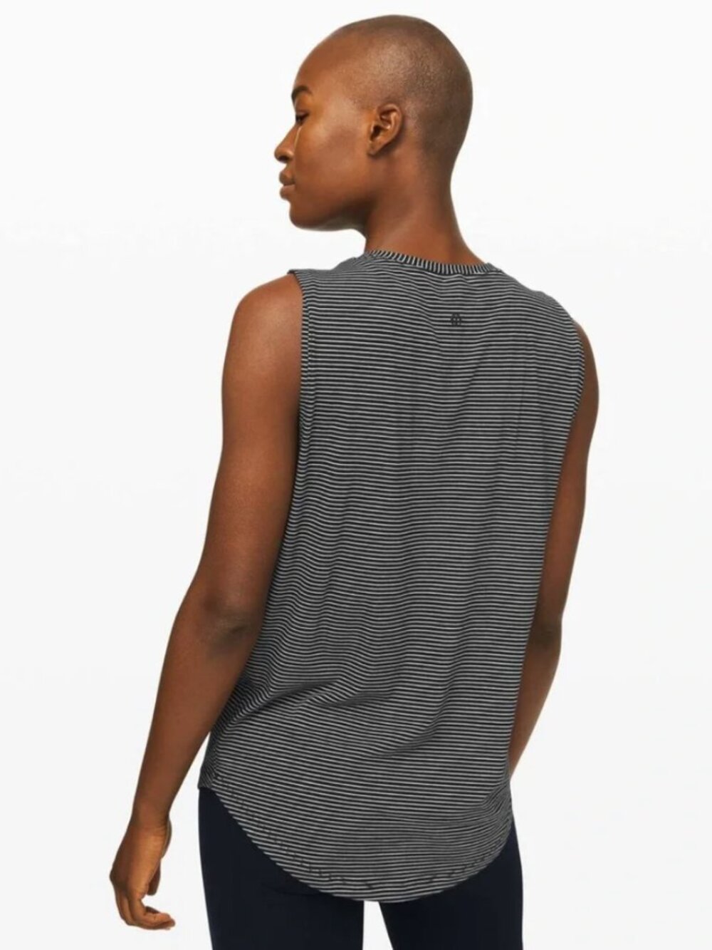 Lululemon Brunswick Tank Top / Sz 8 / Black + White Striped - Picture 4 of 8